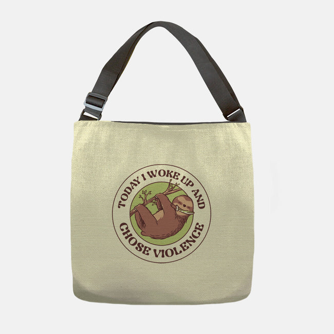 Woke Up And Chose Violence-None-Adjustable Tote-Bag-tobefonseca