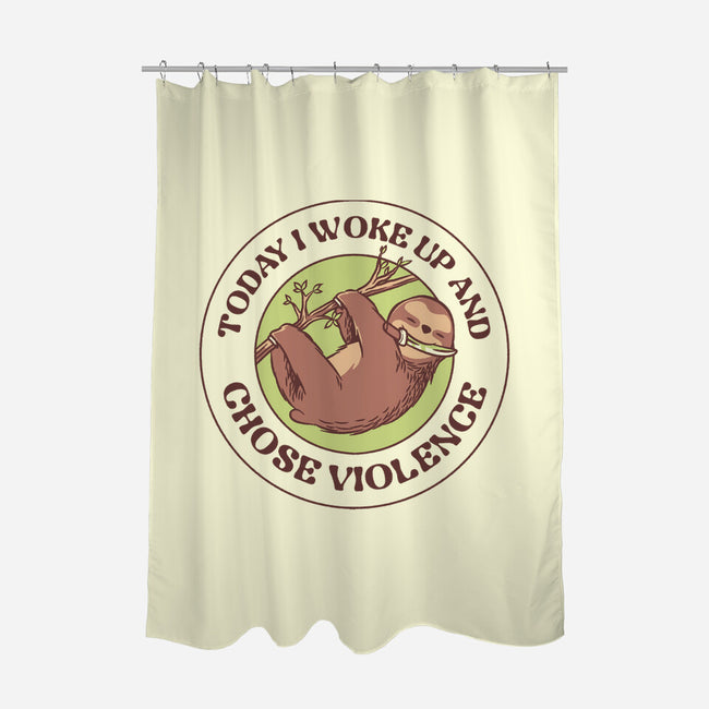 Woke Up And Chose Violence-None-Polyester-Shower Curtain-tobefonseca