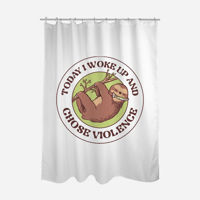 Woke Up And Chose Violence-None-Polyester-Shower Curtain-tobefonseca