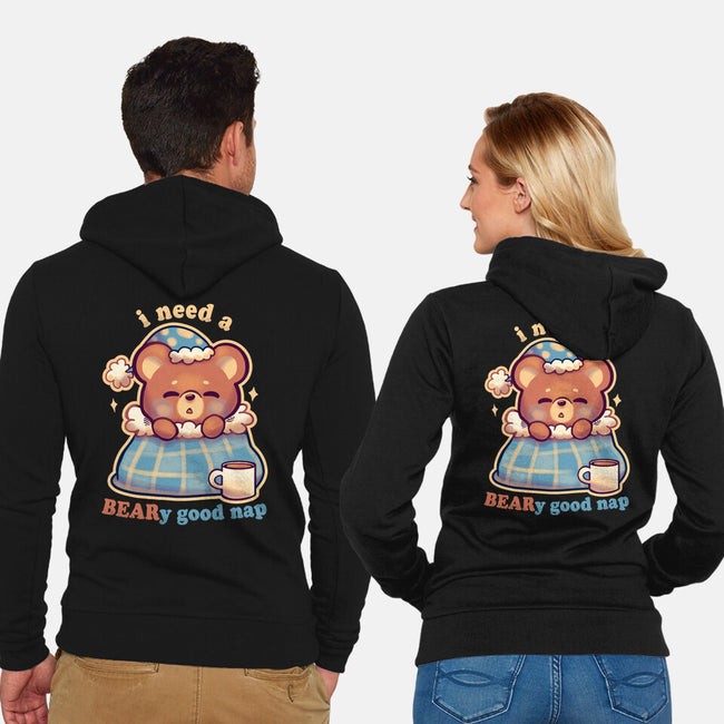 Beary Good Nap-Unisex-Zip-Up-Sweatshirt-TechraNova