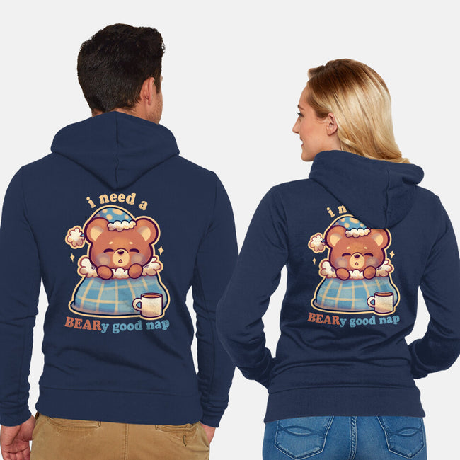 Beary Good Nap-Unisex-Zip-Up-Sweatshirt-TechraNova