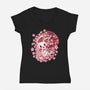 Spring Blossom Bunny-Womens-V-Neck-Tee-TechraNova