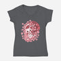 Spring Blossom Bunny-Womens-V-Neck-Tee-TechraNova