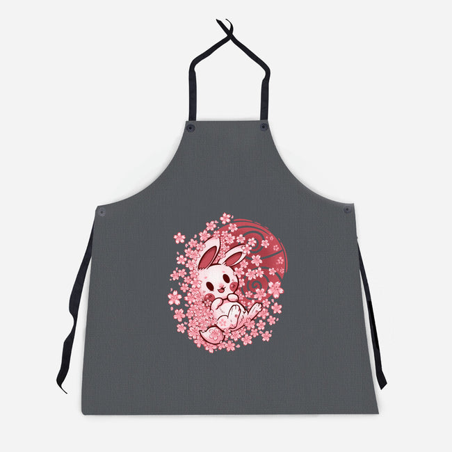 Spring Blossom Bunny-Unisex-Kitchen-Apron-TechraNova