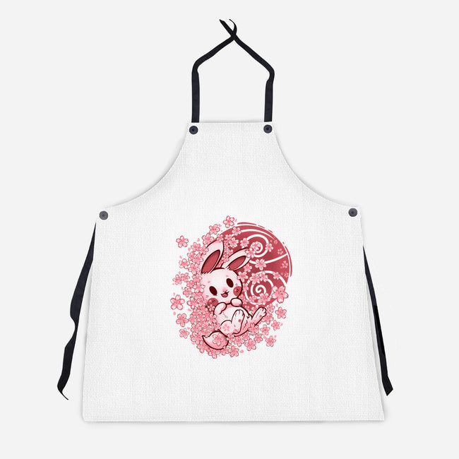 Spring Blossom Bunny-Unisex-Kitchen-Apron-TechraNova