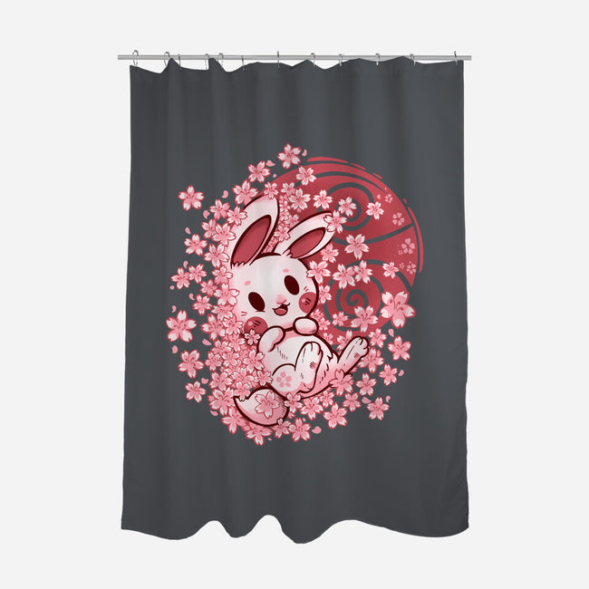 Spring Blossom Bunny-None-Polyester-Shower Curtain-TechraNova