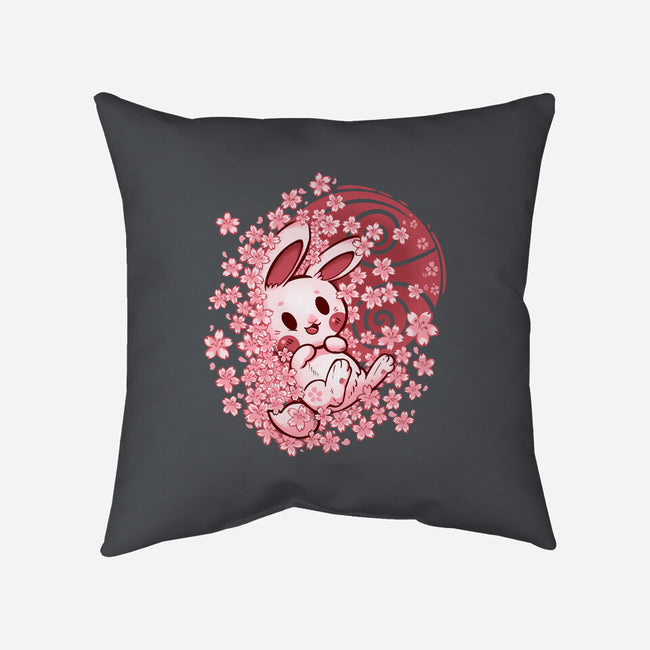 Spring Blossom Bunny-None-Removable Cover-Throw Pillow-TechraNova