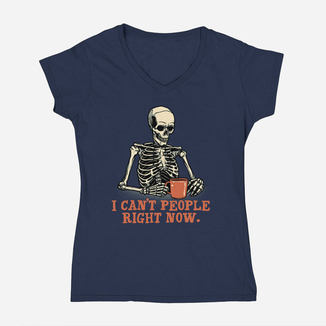 I Can't People Right Now-Womens-V-Neck-Tee-glitchygorilla