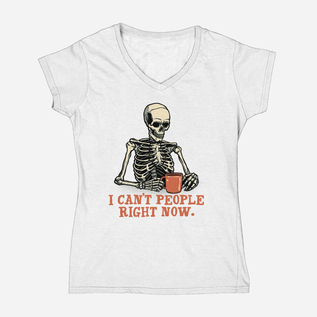 I Can't People Right Now-Womens-V-Neck-Tee-glitchygorilla