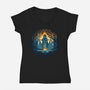 Sword In The Woods-Womens-V-Neck-Tee-rmatix