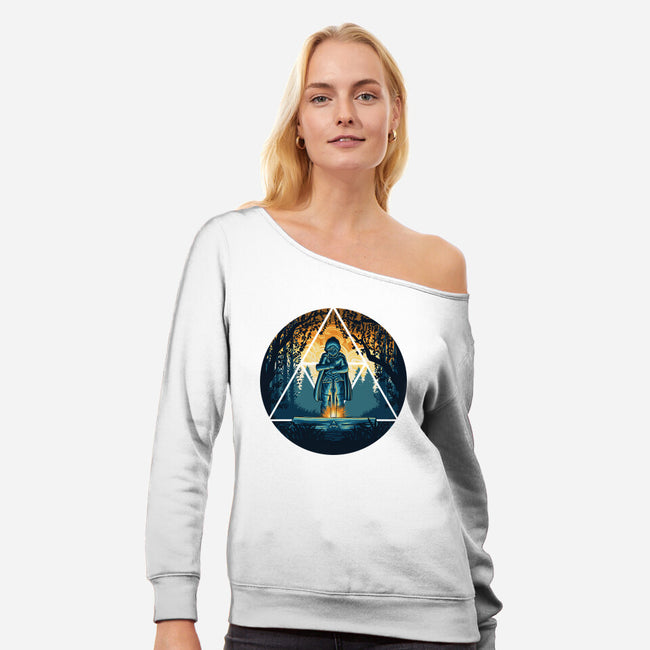 Sword In The Woods-Womens-Off Shoulder-Sweatshirt-rmatix