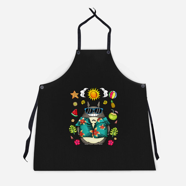 Tropical Totoro-Unisex-Kitchen-Apron-JamesQJO