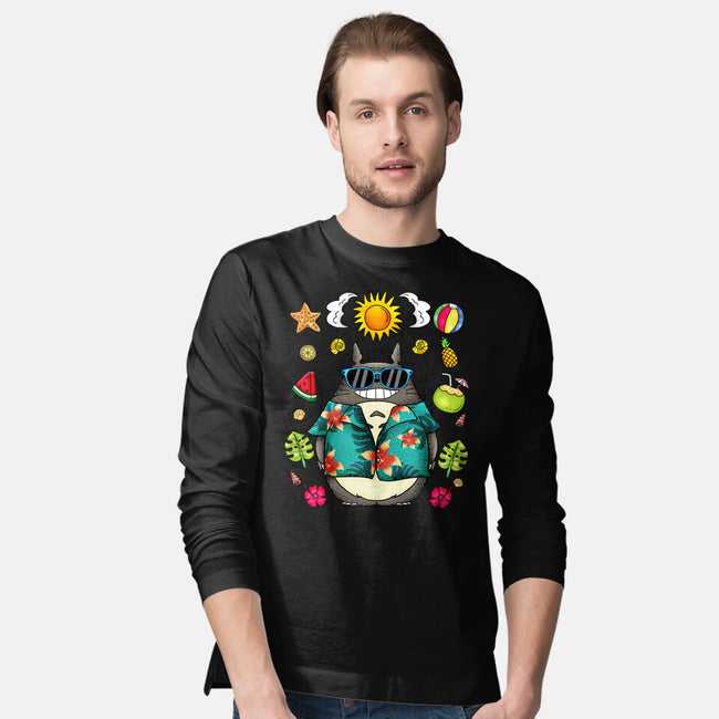 Tropical Totoro-Mens-Long Sleeved-Tee-JamesQJO