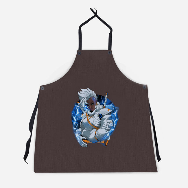 Thunderstorm Samurai-Unisex-Kitchen-Apron-Bruno Mota