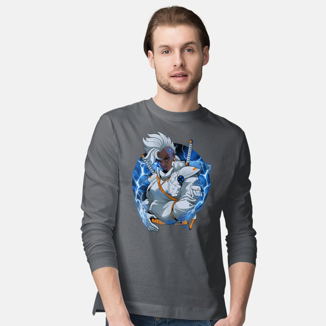 Thunderstorm Samurai-Mens-Long Sleeved-Tee-Bruno Mota