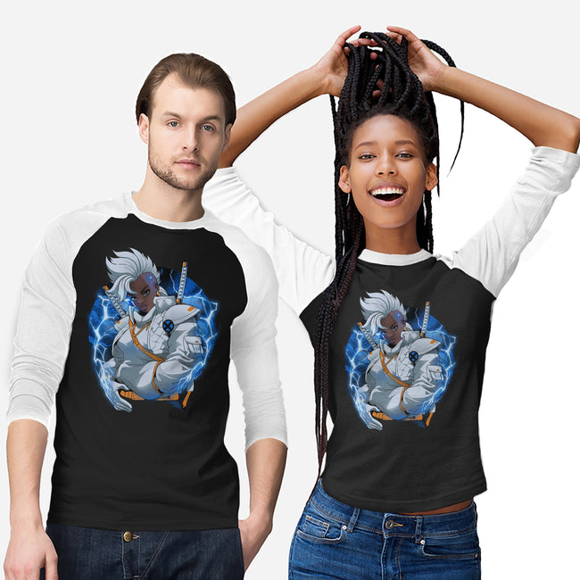 Thunderstorm Samurai-Unisex-Baseball-Tee-Bruno Mota