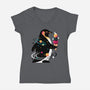 Space Penguin-Womens-V-Neck-Tee-NemiMakeit