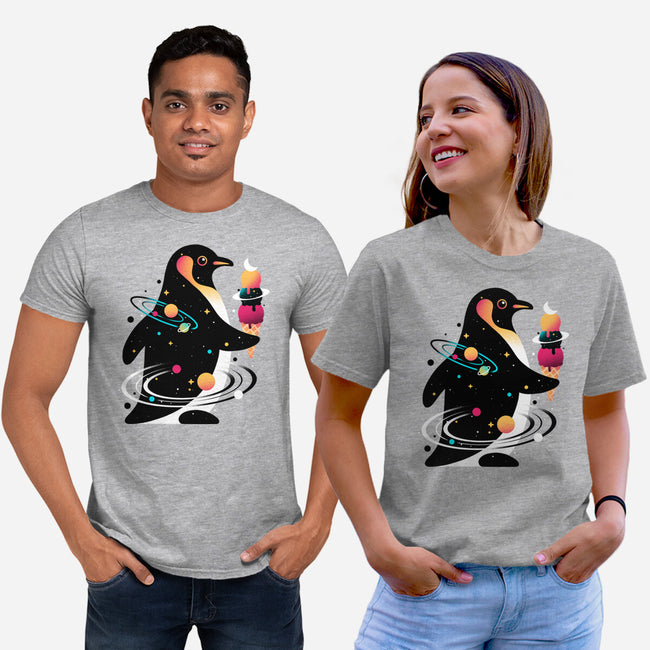 Space Penguin-Unisex-Basic-Tee-NemiMakeit