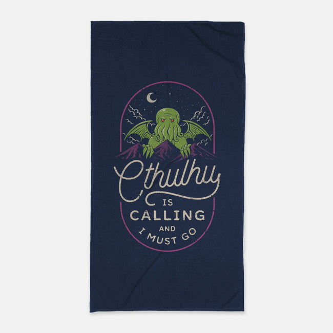 Cthulhu's Calling-None-Beach-Towel-dfonseca