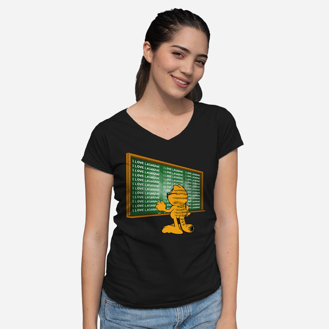 I Love Lasagna-Womens-V-Neck-Tee-joerawks