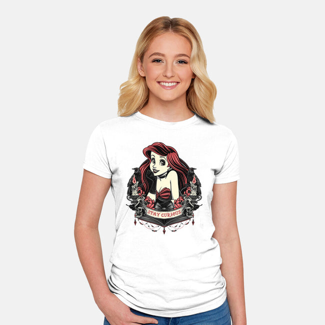 Goth Ariel-Womens-Fitted-Tee-glitchygorilla