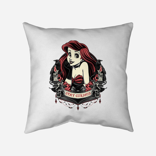 Goth Ariel-None-Removable Cover-Throw Pillow-glitchygorilla