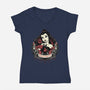 Brave Beauty-Womens-V-Neck-Tee-glitchygorilla