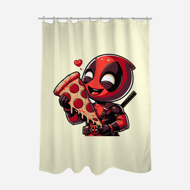 Love Pizza Dead-None-Polyester-Shower Curtain-Fabricio cabral