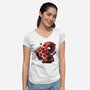 Love Pizza Dead-Womens-V-Neck-Tee-Fabricio cabral