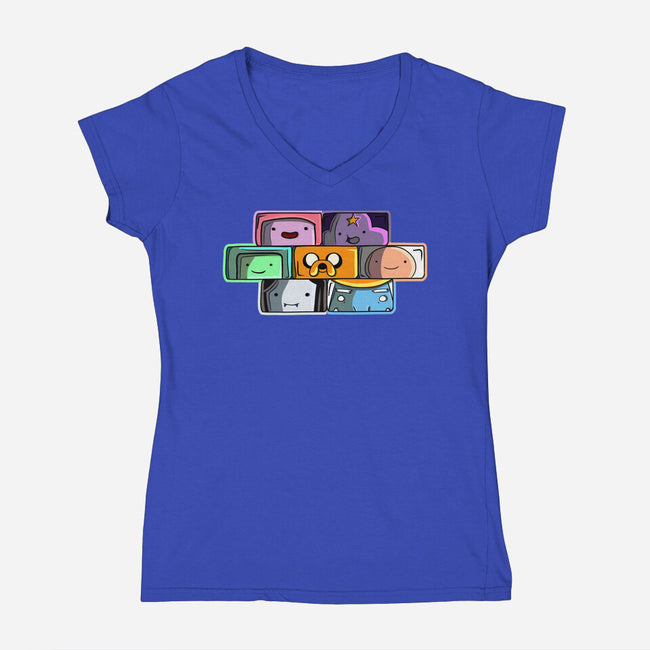 Brick Friends-Womens-V-Neck-Tee-nickzzarto