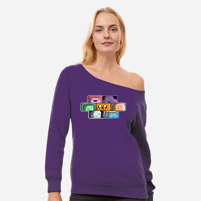 Brick Friends-Womens-Off Shoulder-Sweatshirt-nickzzarto