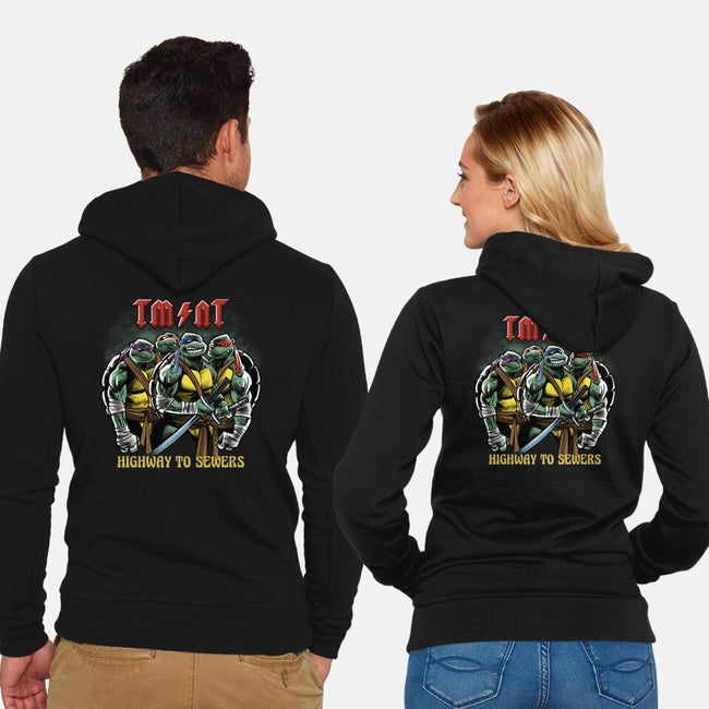 Highway To Sewers-Unisex-Zip-Up-Sweatshirt-zascanauta