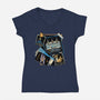 Welcome To Midgar-Womens-V-Neck-Tee-glitchygorilla