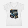 Welcome To Midgar-Womens-V-Neck-Tee-glitchygorilla