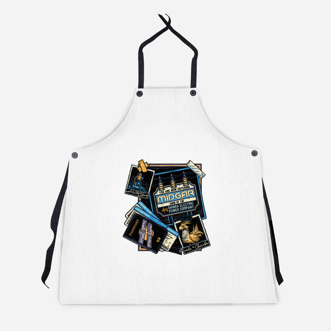 Welcome To Midgar-Unisex-Kitchen-Apron-glitchygorilla