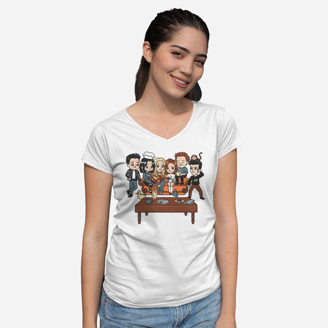 Friendly Coffee-Womens-V-Neck-Tee-estudiofitas