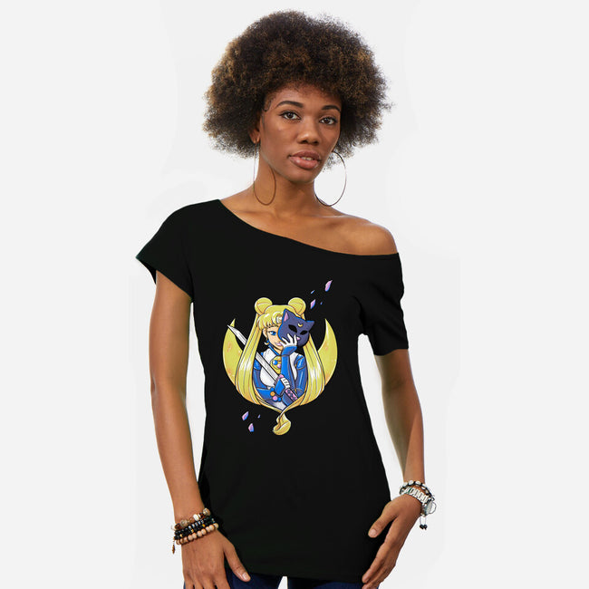 Ninja Moon Princess-Womens-Off Shoulder-Tee-ellr