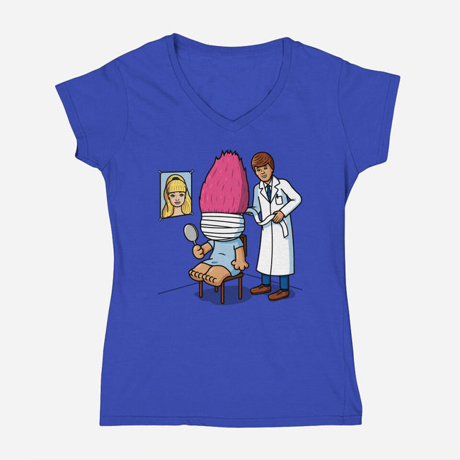 Doll Surgery-Womens-V-Neck-Tee-Raffiti