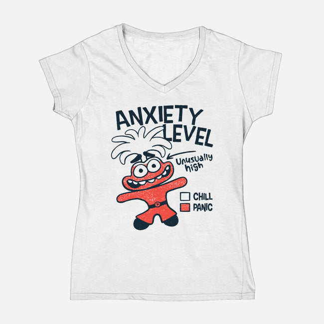 Anxiety Level High-Womens-V-Neck-Tee-teesgeex