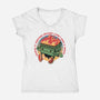 Flaming Dumpster-Womens-V-Neck-Tee-glitchygorilla