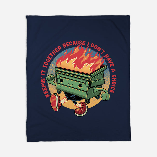 Flaming Dumpster-None-Fleece-Blanket-glitchygorilla