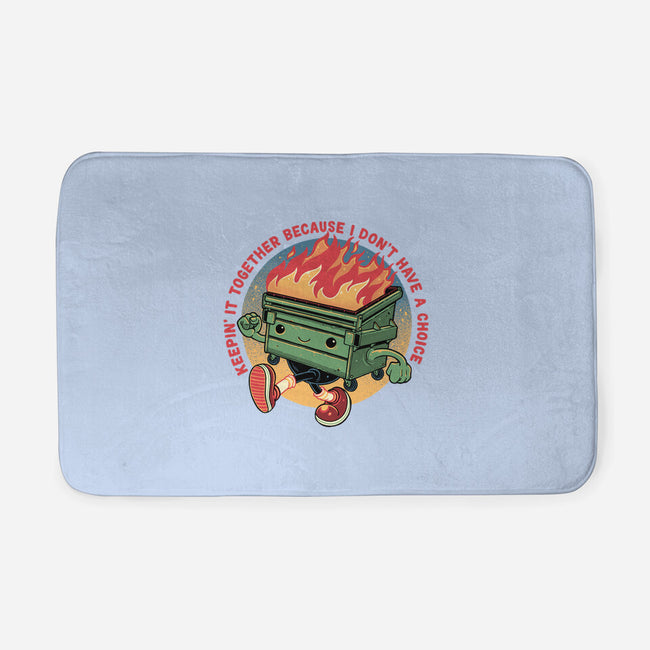 Flaming Dumpster-None-Memory Foam-Bath Mat-glitchygorilla