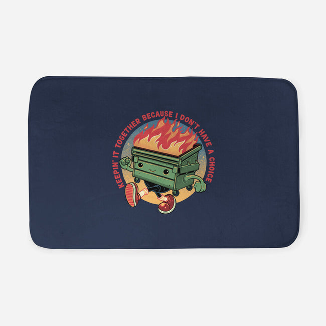 Flaming Dumpster-None-Memory Foam-Bath Mat-glitchygorilla