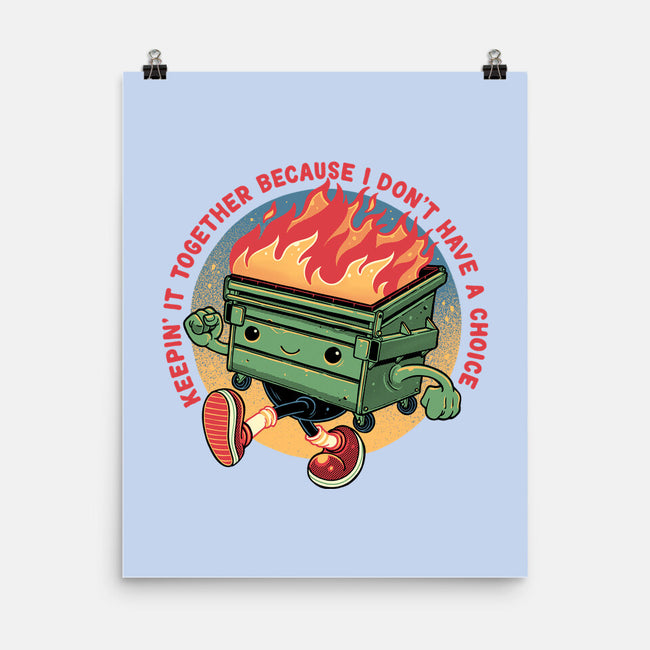 Flaming Dumpster-None-Matte-Poster-glitchygorilla