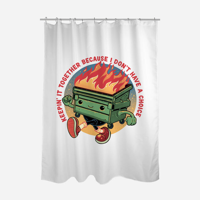 Flaming Dumpster-None-Polyester-Shower Curtain-glitchygorilla