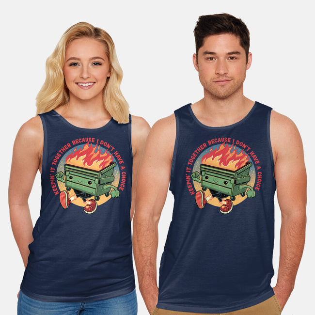 Flaming Dumpster-Unisex-Basic-Tank-glitchygorilla