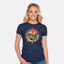 Flaming Dumpster-Womens-Fitted-Tee-glitchygorilla