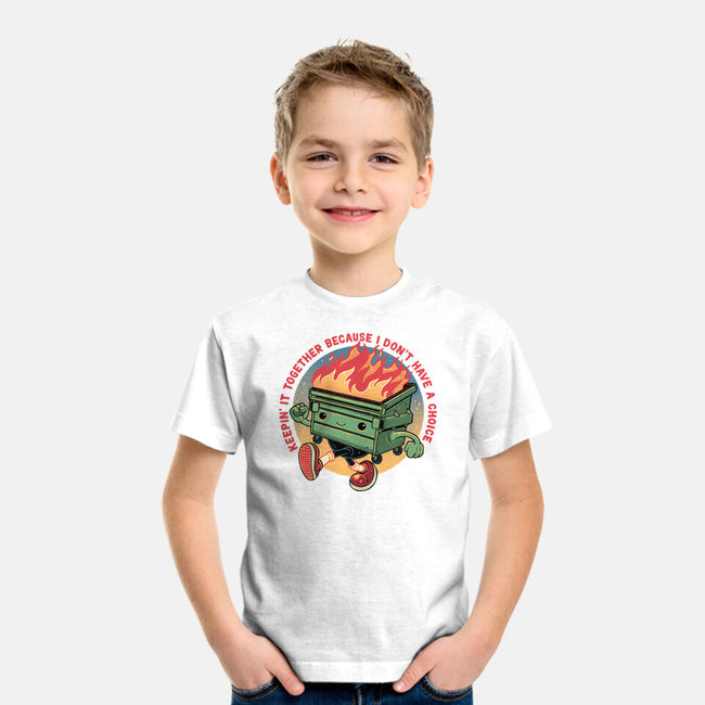 Flaming Dumpster-Youth-Basic-Tee-glitchygorilla