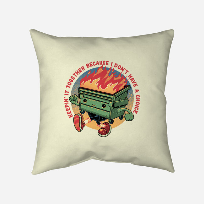 Flaming Dumpster-None-Removable Cover-Throw Pillow-glitchygorilla