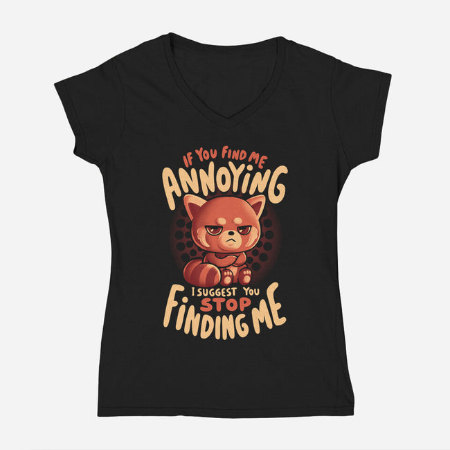 Stop Finding Me-Womens-V-Neck-Tee-eduely